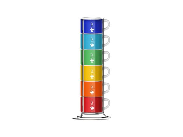 Bialetti – Espressobollar & Standur Multicolor 6stk