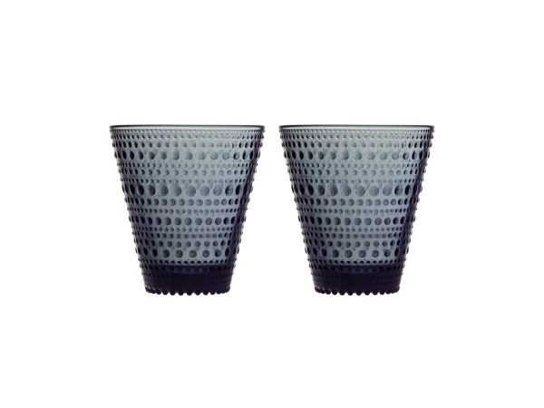 Iittala – Kastehelmi Glas 30cl Dark Grey 2stk