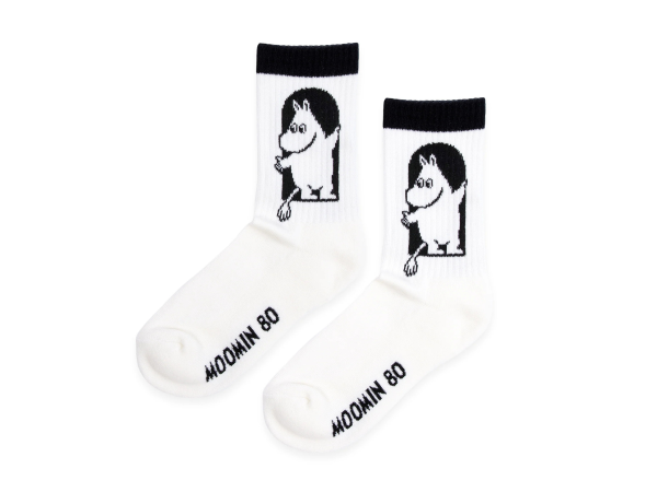 Múmínsokkar 36-42 Retro Moomin80 White/Black