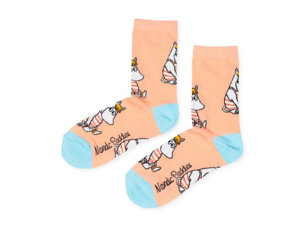 Múmínsokkar 36-42 Snorkstelpan Peach/Turquoise