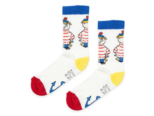 Múmínsokkar 40-45 Retro Too-Ticky White/Blue/Red